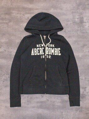 Y2K 2000's 00's Abercrombie & Fitch Black Sweater Size Small‎ Zip Up Hoodie